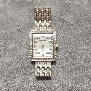 Vernier Women's Silver Crystal Watch